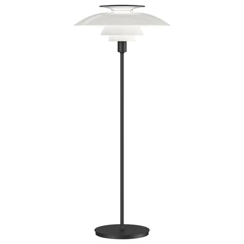 Lampadaire PH 80 / 1974  - Ø 55 x H 131,5 cm - Variateur - Louis Poulsen - Opale Blanc / Noir - Acier, Acrylique