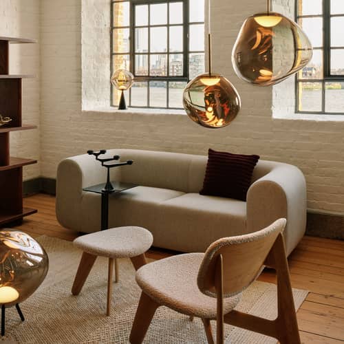 Lampe de table Melt Cone Fat / LED - Ø 25 x H 46.5 cm / Change de couleur - Tom Dixon - Bronze / Pied noir - Acier, Polycarbonate soufflé