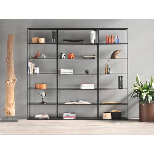 Libreria Easy Irony / L 178 x H 226 cm - Zeus - Nero ramato - Acciaio verniciato