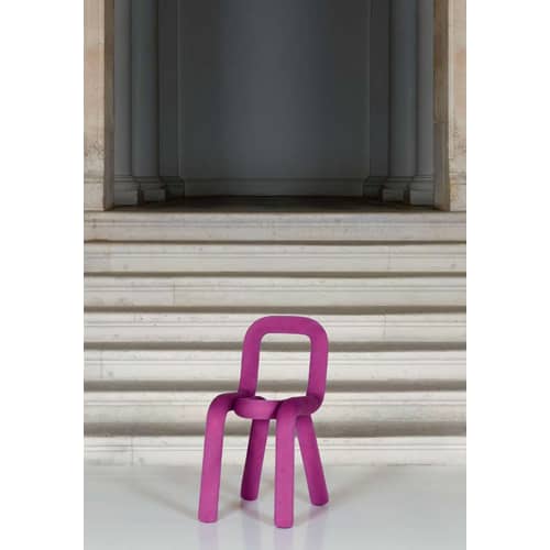 Bold Padded chair textile pink Fabric - Moustache - Pink - Fabric, Foam, Steel