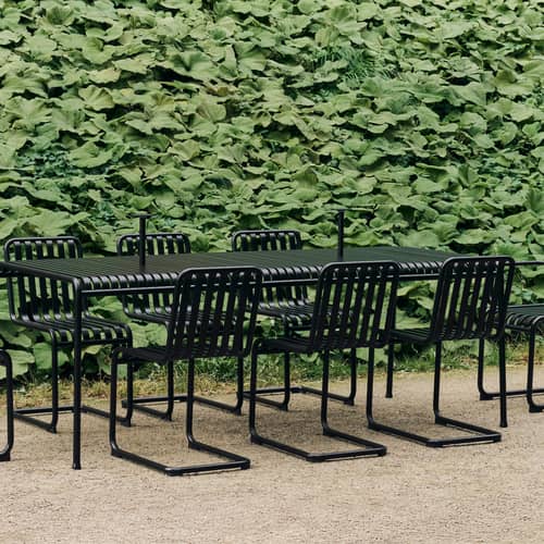 Sedia Palissade Cantilever metallo nero - Hay - Antracite - Acciaio termolaccato
