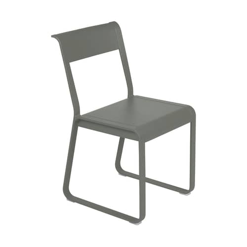 Stuhl Bellevie metall grün / Metall - Kufen-Fußgestell - Fermob - Rosmarin - Aluminium