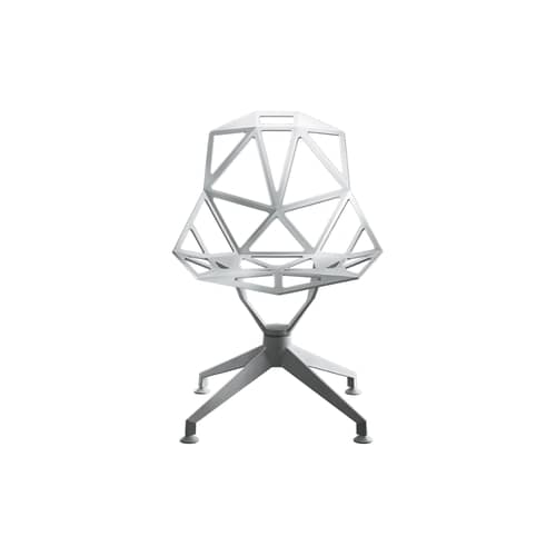 Chair One 4Star Swivel armchair metal white Metal - Magis - White - Painted cast aluminium
