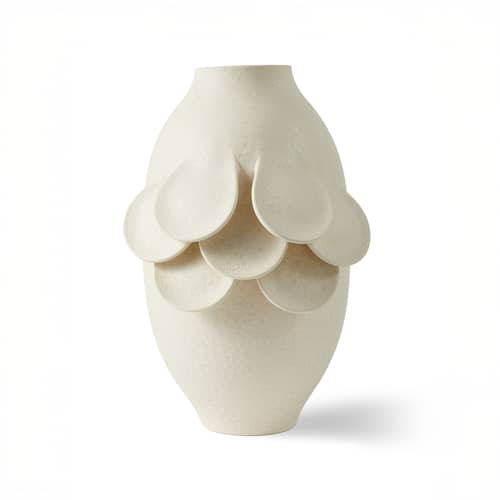 Vase Quillie medium céramique beige / Ø 25 x H 45 cm - POLSPOTTEN - Beige - Céramique
