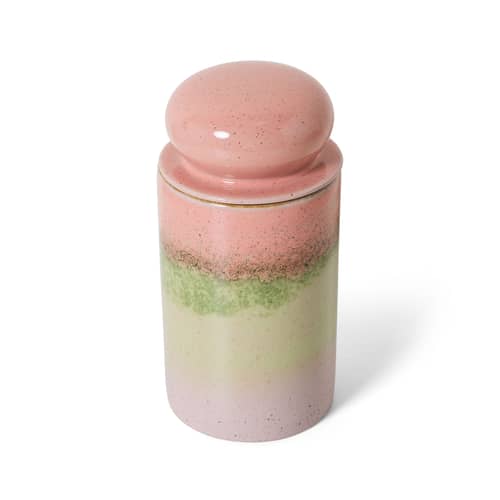 Contenitore ermetico 70s ceramics ceramica rosa / Ø 11 x H 22,5 cm - HK LIVING - Smalto - Gres smaltato