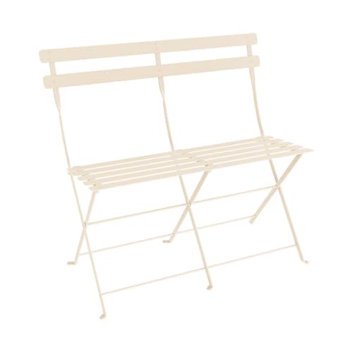 Panca Bistro metallo beige / Pieghevole - 2 posti / L 88 cm - Fermob - Latte Beige - Acciaio laccato