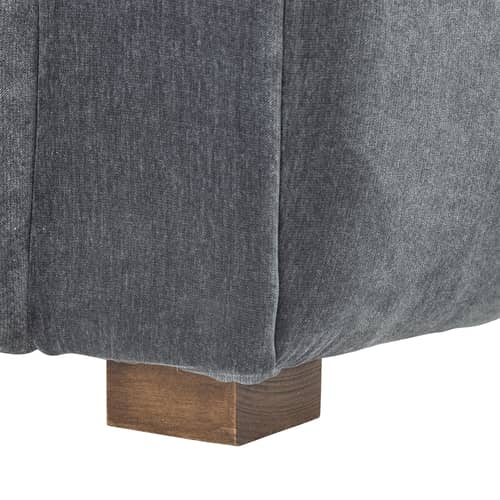 Canapé droit Malala tissu gris / L 152 cm - Velours - Bloomingville - Gris - Bouleau, Contreplaqué, Mousse, Velours