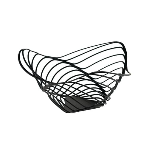Corbeille Trinity métal noir / Ø 26 x H 12 cm - Adam Cornish, 2013 - Alessi - Noir - Acier