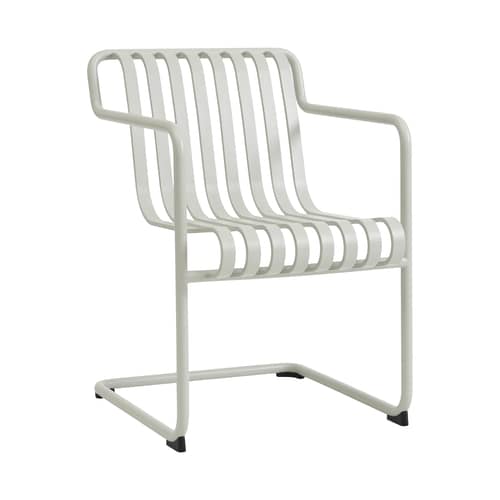 Palissade Cantilever Dining chair metal grey / Large - Hay - Silver grey - Powder coated steel