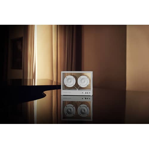 Enceinte Small verre blanc / L 26 x H 20 cm - Verre trempé - Transparent Speaker - Blanc / Transparent - Aluminium, Verre trempé