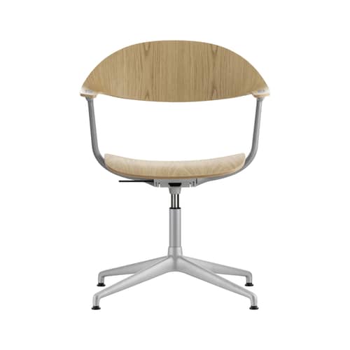 Fauteuil pivotant Mynt / Chêne - Vitra - Chêne / Pied alu sablé - Aluminium, Contreplaqué