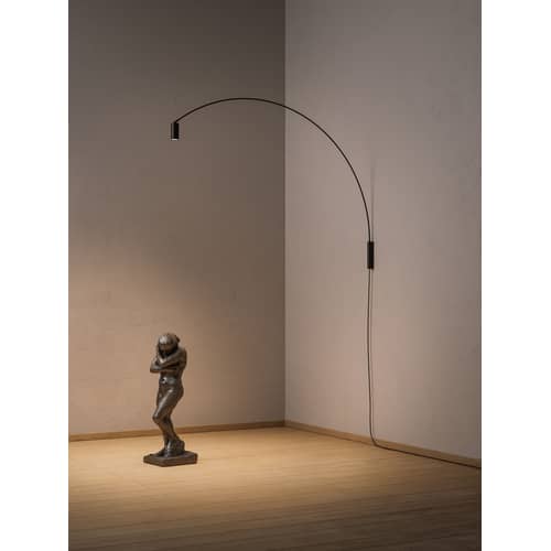 Applique con presa Fox metallo nero / LED - L 150 cm / Girevole & orientabile - Nemo - Nero opaco - Acciaio, Alluminio