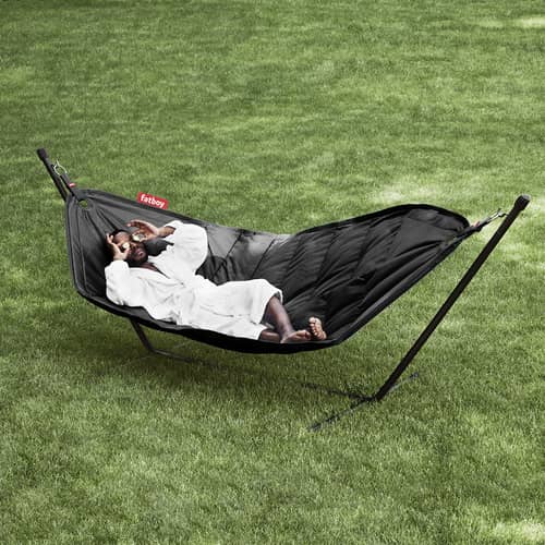 Hamac avec support Headdemock noir / Polyester - Fatboy - Noir - Acier, Mousse, Tissu polyester