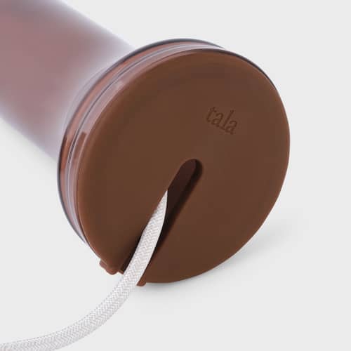 Lampe de table Shore verre marron - TALA - Marron - Porcelaine, Verre soufflé bouche