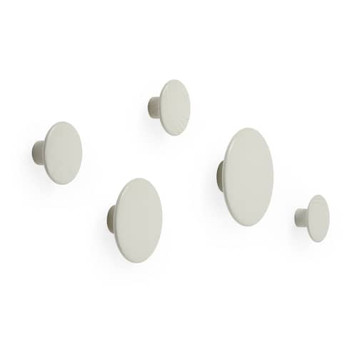 Patère The Dots Wood Large / Bois - Ø 17 cm - Muuto - Blanc cassé - Frêne teinté