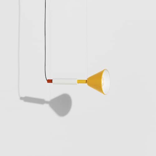 Pyl Pendant metal multicoloured / Ø 21.6 x H 54 cm - Steerable - Petite Friture - Multicoulered - Painted steel, Pressed glass