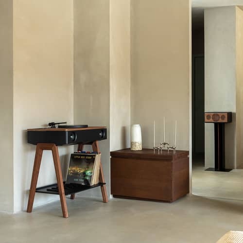 Enceinte Hi-Fi Bluetooth LX Platine Connect / Platine vinyle intégrée - La Boîte Concept - Noyer & noir - Aluminium, Chêne, MDF