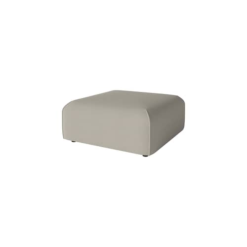 Pouf d\'extérieur Arke tissu beige / Canapé de jardin modulable - 90 x 90 cm - Bolia - Sable (tissu d\'extérieur Brezza) - Bois, Mousse, Tissu outdoor
