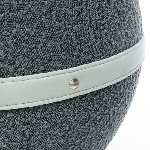 Sitzkissen Bouclette Regular textil blau / Ergonomisch - Ø 55 cm / Schlaufenwolle - BLOON PARIS - Granit - Lockige Wolle, PVC