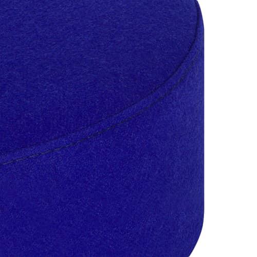 Sitzkissen Folk Petit textil blau / Ø 50 x H 25 cm - NOO.MA - Süße Heidelbeerfarben (Wolle) - Holz, Schaumstoff, Wolle