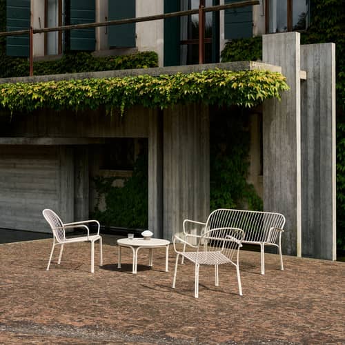 Table basse Thorvald SC108 métal blanc / Ø 70 x H 37 cm - &tradition - Ivoire - Acier thermolaqué