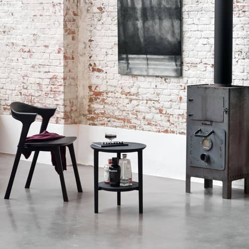 Table d\'appoint Bok bois noir / Ø 43 x H 50 cm - Ethnicraft - Chêne noir - Chêne massif teinté