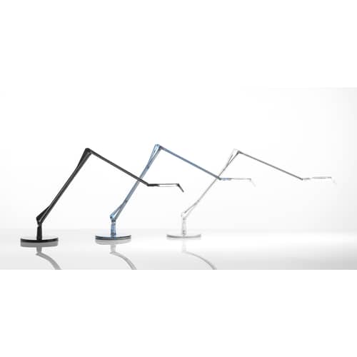 Tischleuchte Aledin TEC LED plastikmaterial grau / LED - flacher Diffusor - Kartell - Rauchglas-Optik - eloxiertes Aluminium, Polykarbonat