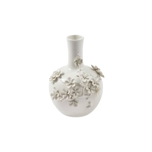 Vase 3D Buttercup céramique blanc / H 32 cm - POLSPOTTEN - Blanc - Céramique émaillée