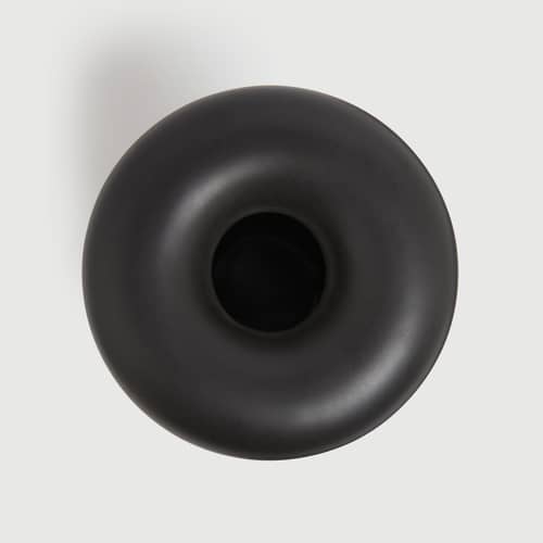 Vase Dough keramik schwarz / Ø 18 x H 26 cm - TOOGOOD - Kohle - emaillierter Sandstein