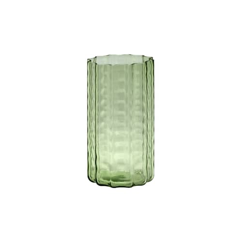 Vase Wave 01 verre vert / Ø 12 x H 21 cm - Serax - Vert - Verre soufflé bouche