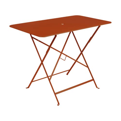 Klapptisch Bistro metall orange / 97 x 57 cm - 4 Personen - Sonnenschirm Loch - Fermob - Kandierte Orange - lackierter Stahl