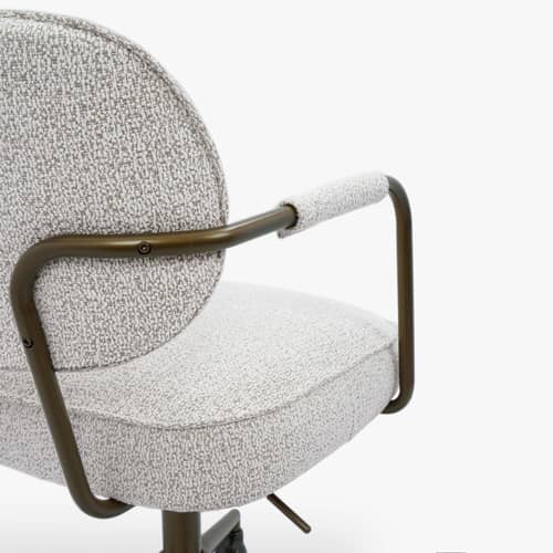 Celesta Office armchair textile beige - NV GALLERY - Mottled beige / Antique copper - Fabric, High resilience foam, Iron