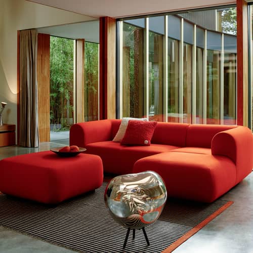 Coussin Bobble beige / Tissé main - 45 x 45 cm - Tom Dixon - Naturel - Laine bouclée recyclée, Polyester recyclé