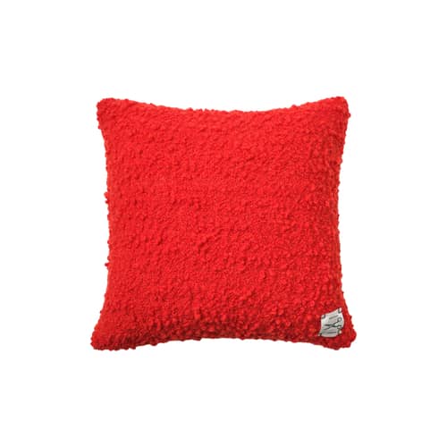 Coussin Bobble orange / Tissé main - 45 x 45 cm - Tom Dixon - Rouge orangé - Laine bouclée recyclée, Polyester recyclé