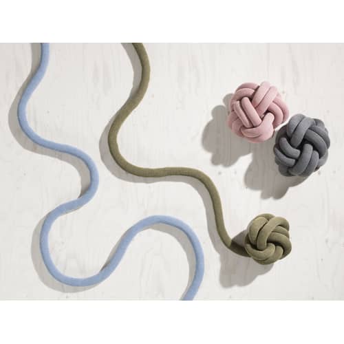 Coussin Knot tissu jaune / Fait main - 30 x 30 cm / 2016 - Design House Stockholm - Jaune - Acrylique, Laine