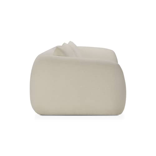 Canapé 2 places Figur tissu blanc / L 204 cm - Ethnicraft - Craie - Contreplaqué, Mousse haute densité, Tissu