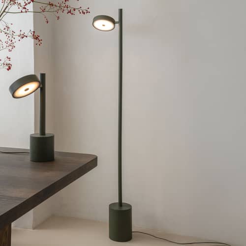 Lampadaire Okinawa LED / 1 diffuseur orientable - GOOD&MOJO - Vert - Frêne