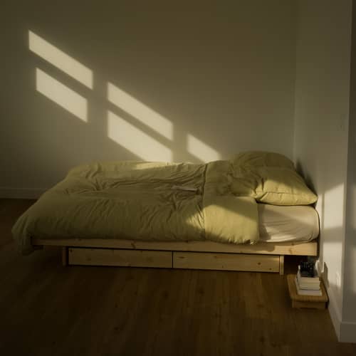 Lit double Kanso / Pour matelas 160 x 200 cm - 4 tiroirs - KARUP - Pin clair / Avec 4 tiroirs - Pin massif certifié FSC
