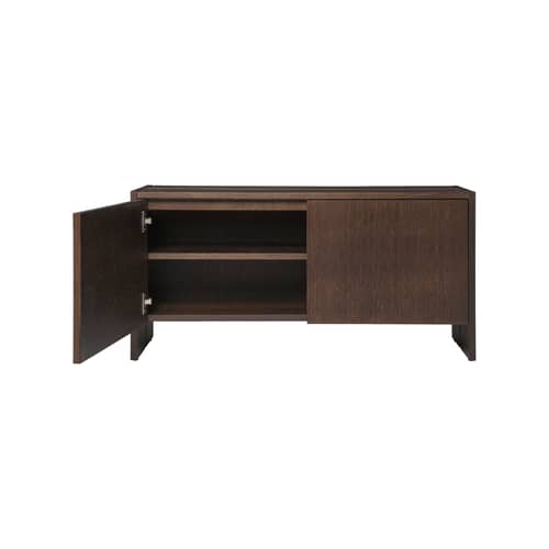 Meuble à chaussures Parcel Low bois marron / L 100 x H 50 x P 30 cm - Ferm Living - Chêne teinté foncé - Placage de chêne