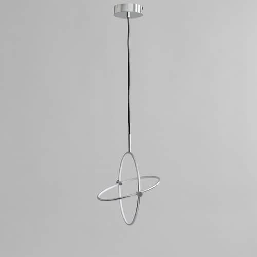 Pendelleuchte Maru Big LED metall silber / Modulierbare Ringe - Ø 41 cm - 101 COPENHAGEN - Verchromt - Aluminium, Polyacryl