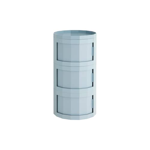 Rangement Facet High / H 66 cm - 3 portes / Avec roulettes - Hay - Bleu Misty - ABS recyclé