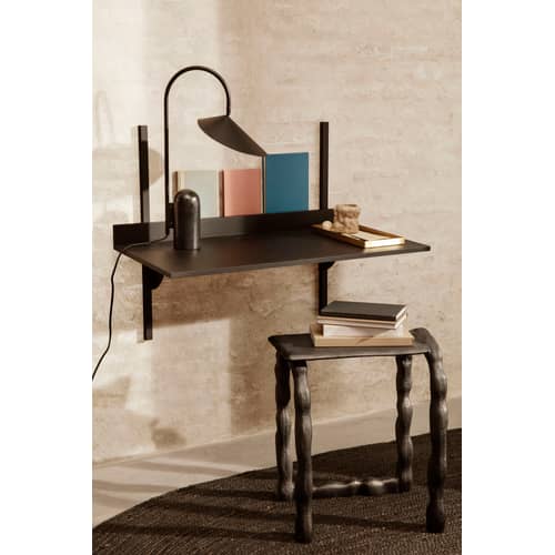 Table d\'appoint Rotben / Tabouret - Fonte d\'aluminium recyclée - Ferm Living - Noir - Fonte d\'aluminium recyclée