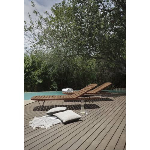 Schrägstellbarer Liegestuhl Molo holz natur / Bambus - Verstellbar - Houe - Sonnenliege / Bambus - Bambus