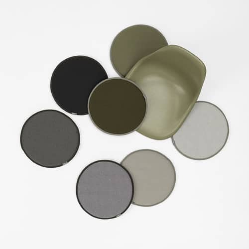 Sitzkissen Seat Dots textil blau grün / Ø 38 cm - Wendedecke - Vitra - Minzgrün / Petroleumblau - Gewebe, Schaumstoff