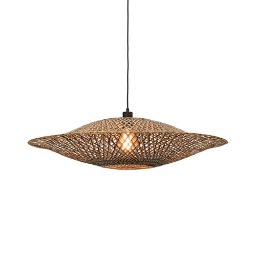 Sospensione Bali Large legno naturale / Bambù - Ø 87 cm - GOOD&MOJO - Ø 87 cm / Naturale e nero - Bambù