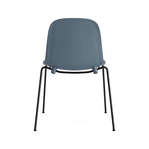 Stapelbarer Stuhl Form plastikmaterial blau / 4 Metallbeine - Normann Copenhagen - Blau - lackierter Stahl, Polypropylen