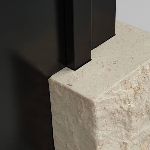Stellspiegel Kubis stein beige / B 22 x H 168 cm - Naturstein - 101 COPENHAGEN - Stein Beige / Spiegelfarben - Stein