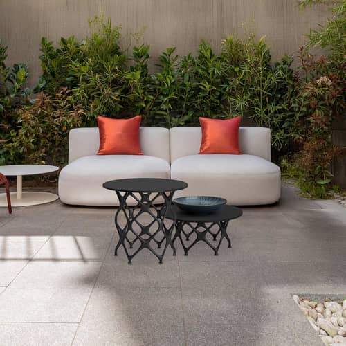 Table basse X Table System Lido / Ø 60 x H 50 cm - Cappellini - Noir - Plastique renforcé de fibre de verre, Stratifié HPL