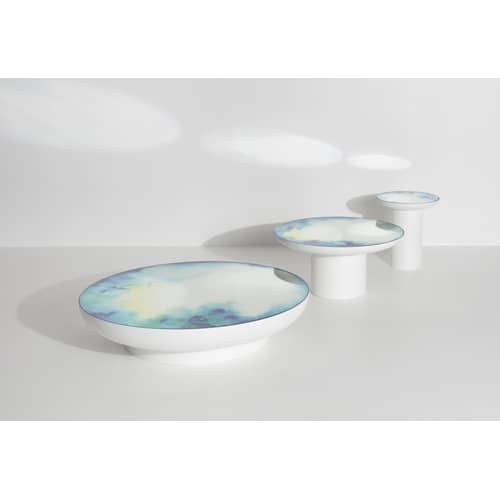 Table d\'appoint Francis métal verre noir miroir / Ø 40 x H 45 cm - Miroir - Petite Friture - Noir / Miroir coloré - Acier peint, Verre sécurit