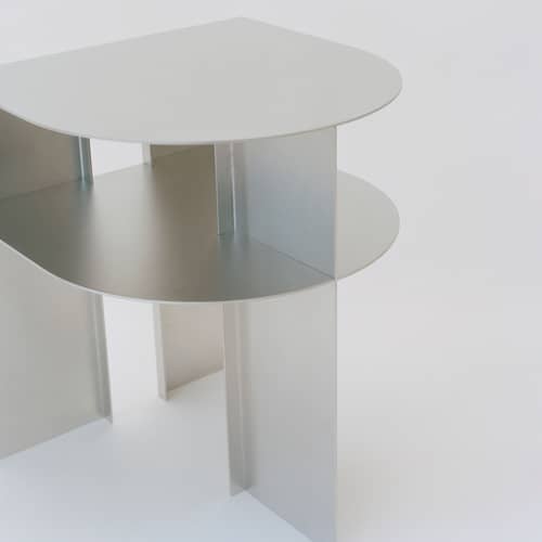 Table d\'appoint Rand métal / 40 x 40 x H 48,4 cm - NEW WORKS - Acier - Acier